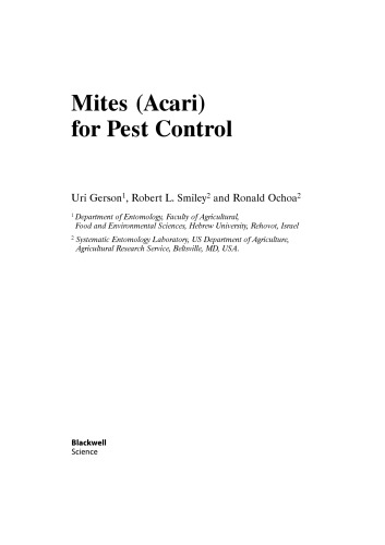 Mites (Acari) for Pest Control