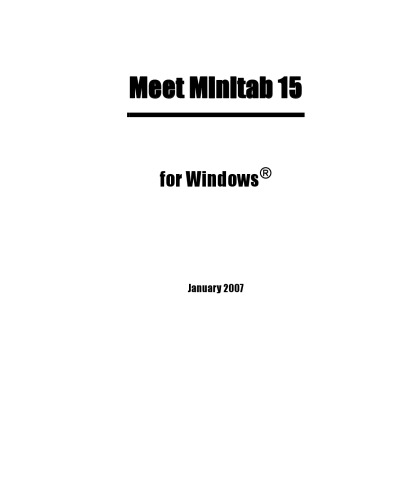 Meet Minitab 15