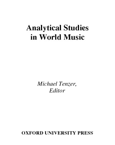 Analytical Studies in World Music