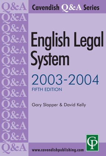 Q&A English Legal System 2003-2004 5ED (Cavendish Q & a Series)