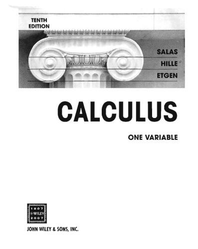 Calculus: One Variable ~ 10th Edition