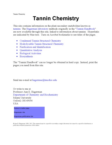 Tannin Handbook