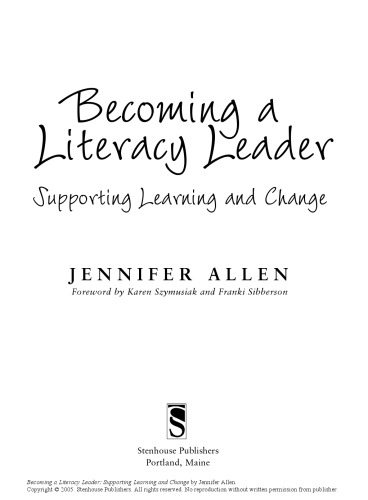 Becoming a Literacy Leader: Supporting Learning And Change