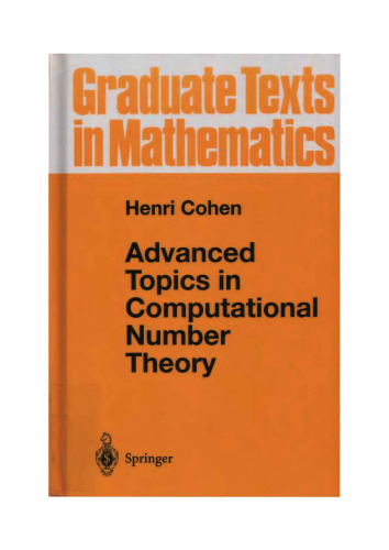 Advanced Topics in Computational Number Theory