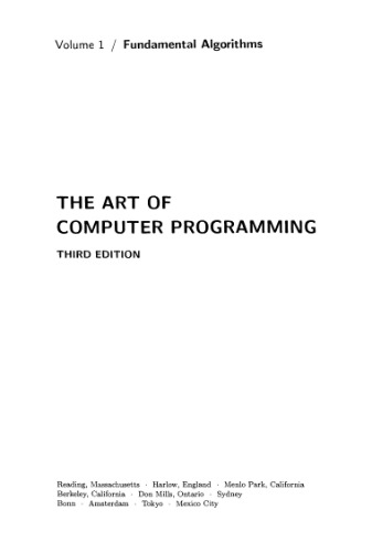 The Art of Computer Programming, Volume 1: Fundamental Algorithms (3rd Edition)