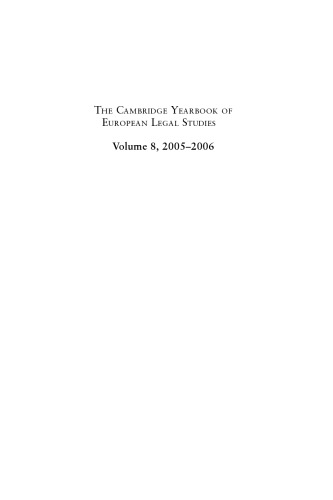 Cambridge Yearbook of European Legal Studies. Volume 08, 2005-2006