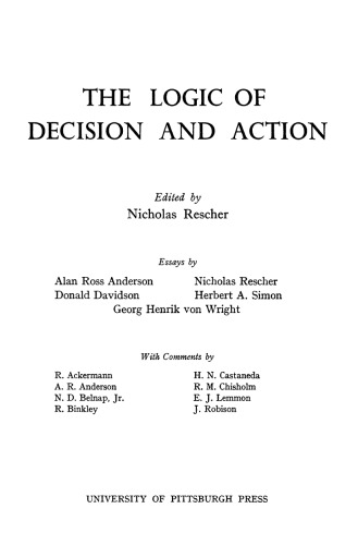 The Logic of Decision and Action