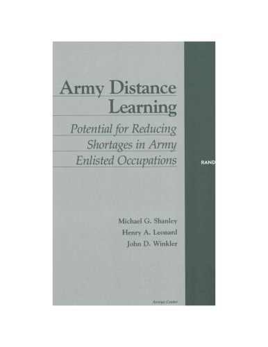 Army Distance Learning: Potential for Reducing Shortages in Army Enlisted Occupations