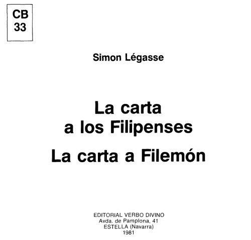 La Carta a los Filipenses - La Carta a Filemon