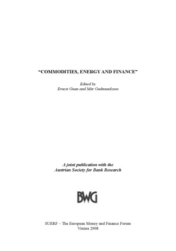 Commodities, energy and finance