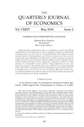 Quarterly Journal of Economics 2009 Vol.124 No.2