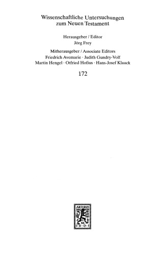 Philo und das Neue Testament : wechselseitige Wahrnehmungen : 1. International Symposium zum Corpus Judaeo-Hellenisticum (WUNT)