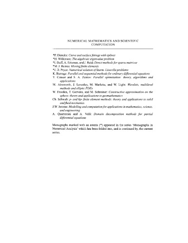 Domain Decomposition Methods for Partial Differential Equations (Numerical Mathematics and Scientific Computation)