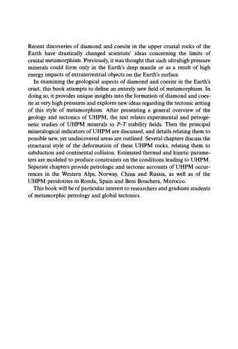 Ultrahigh Pressure Metamorphism (Cambridge Topics in Petrology)