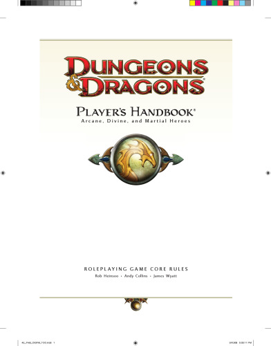 Player's Handbook: A 4th Edition Core Rulebook: 1 (D&d Core Rulebook) (Dungeons & Dragons)