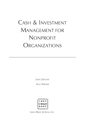 Cash & Investment Management for Nonprofit Organizations