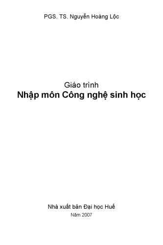 Giáo trình Nhập môn Công nghệ sinh học