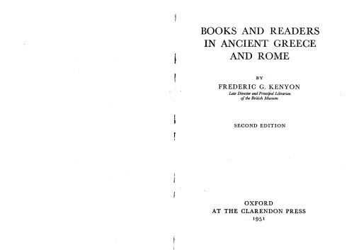 Books and Readers in Ancient Greece and Rome