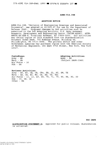 Revision of Engineering Drawings and Associated Documents: Asme Y14.35m-1997 (Revision of Asme Y14.35m-1992) (American National Standard)