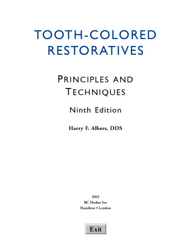 Tooth-Colored Restoratives: Principles and Techniques