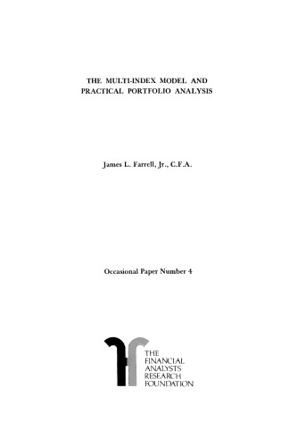 The Multi-Index Model and Practical Portfolio Analysis