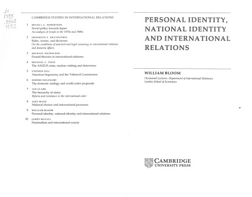 Personal Identity, National Identity and International Relations