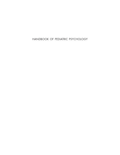 Handbook of Pediatric Psychology