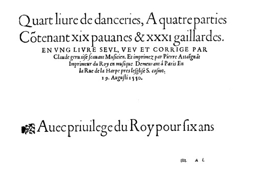 Quart Livre de Danceries