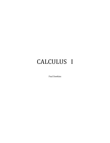 Calculus I