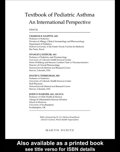 Textbook of Pediatric Asthma: An International Perspective