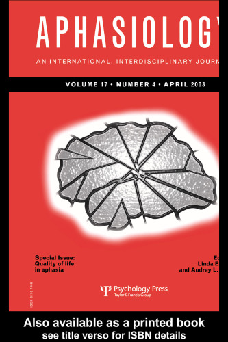 Aphasiology (Quality of Life in Aphasia) volume 17 number 4 april 2003