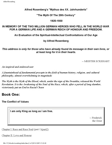 The Myth of the Twentieth Century: An Evaluation of the Spiritual-Intellectual Confrontations of Our Age