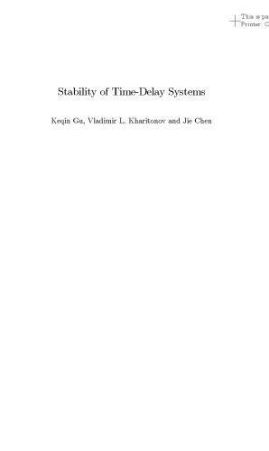 Stability of Time-Delay Systems (Control Engineering)