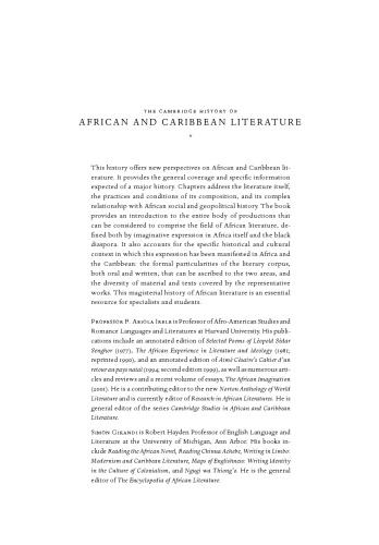 The Cambridge History of African and Caribbean Literature (2 Volume Set)