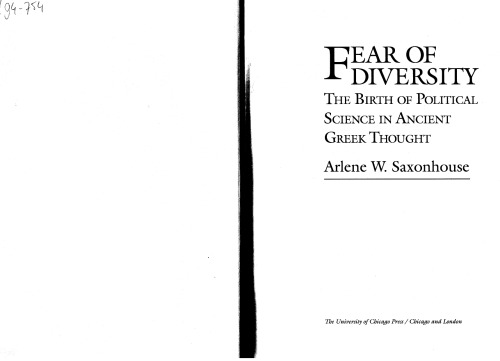 Fear of Diversity: The Birth of Political Science in Ancient Greek Thought