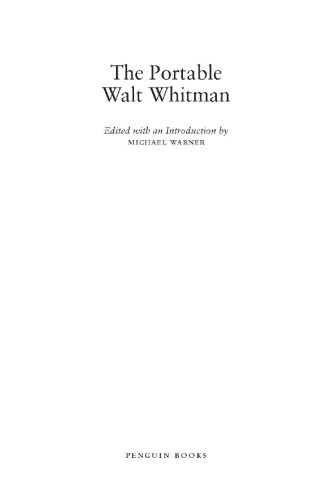 The Portable Walt Whitman (Penguin Classics)