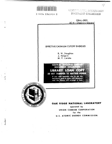 EFFECTIVE CADMIUM CUTOFF ENERGIES