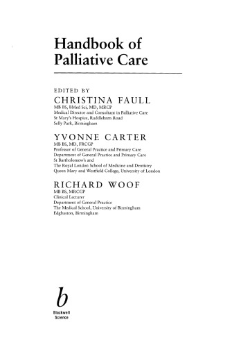 The Handbook of Palliative Care