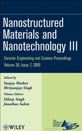 Nanostructured Materials and Nanotechnology III (Ceramic Engineering and Science Proceedings)