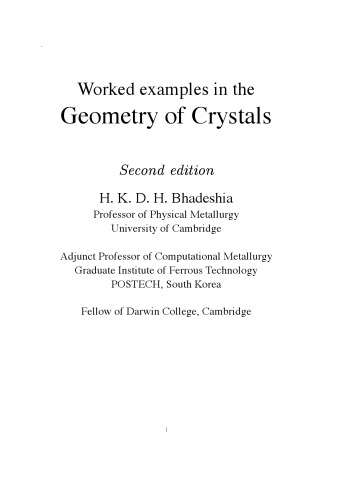 Worked Examples in the Geometry of Crystals