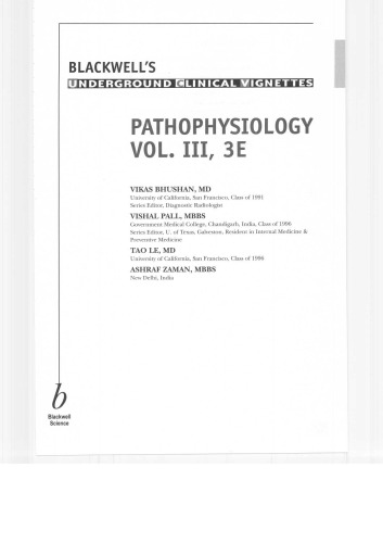 Blackwell Underground Clinical Vignettes Pathophysiology Volume III Step 1 (3rd Edition)