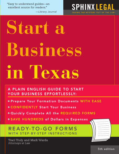 Start a Business in Texas, 5e (Legal Survival Guides)