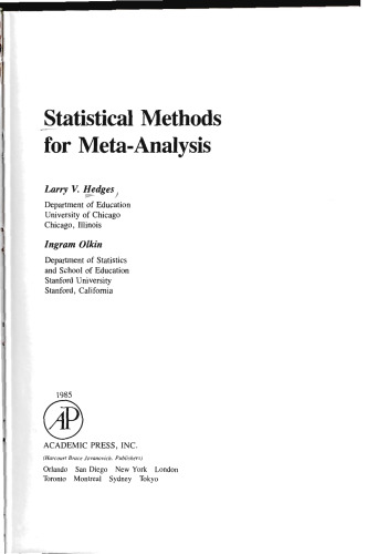 Statistical Methods for Meta-Analysis