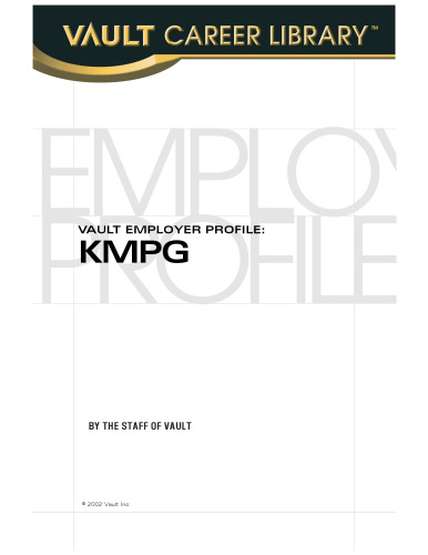 VEP: KMPG (Accounting) 2003 (Vault Employer Profile)