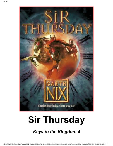 Sir Thursday (The Keys to the Kingdom)