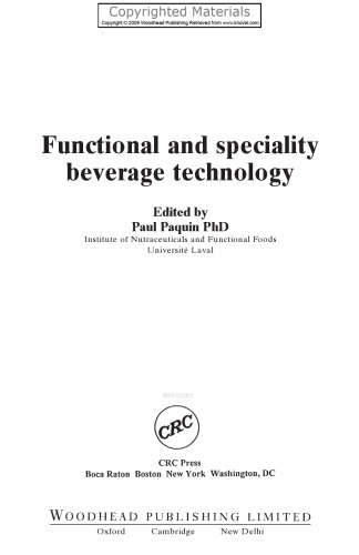 Functional and Speciality Beverage Technology