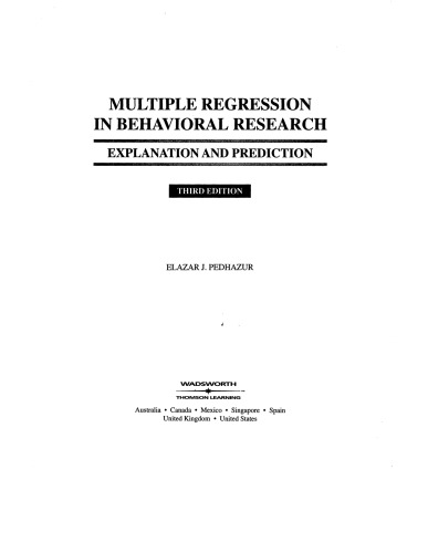 Multiple regression in behavioral research