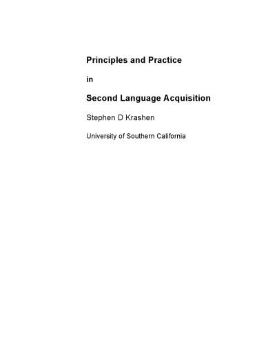 Principles and Practice in Second Language Acquisition (Language Teaching Methodology)