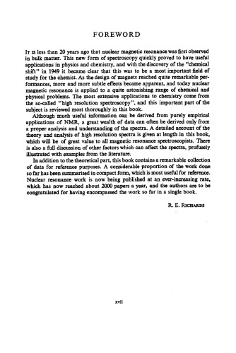 Progress in Nuclear Magnetic Spectroscopy Volume 1 Issue 1