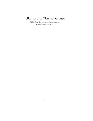 Buildings and Classical Groups